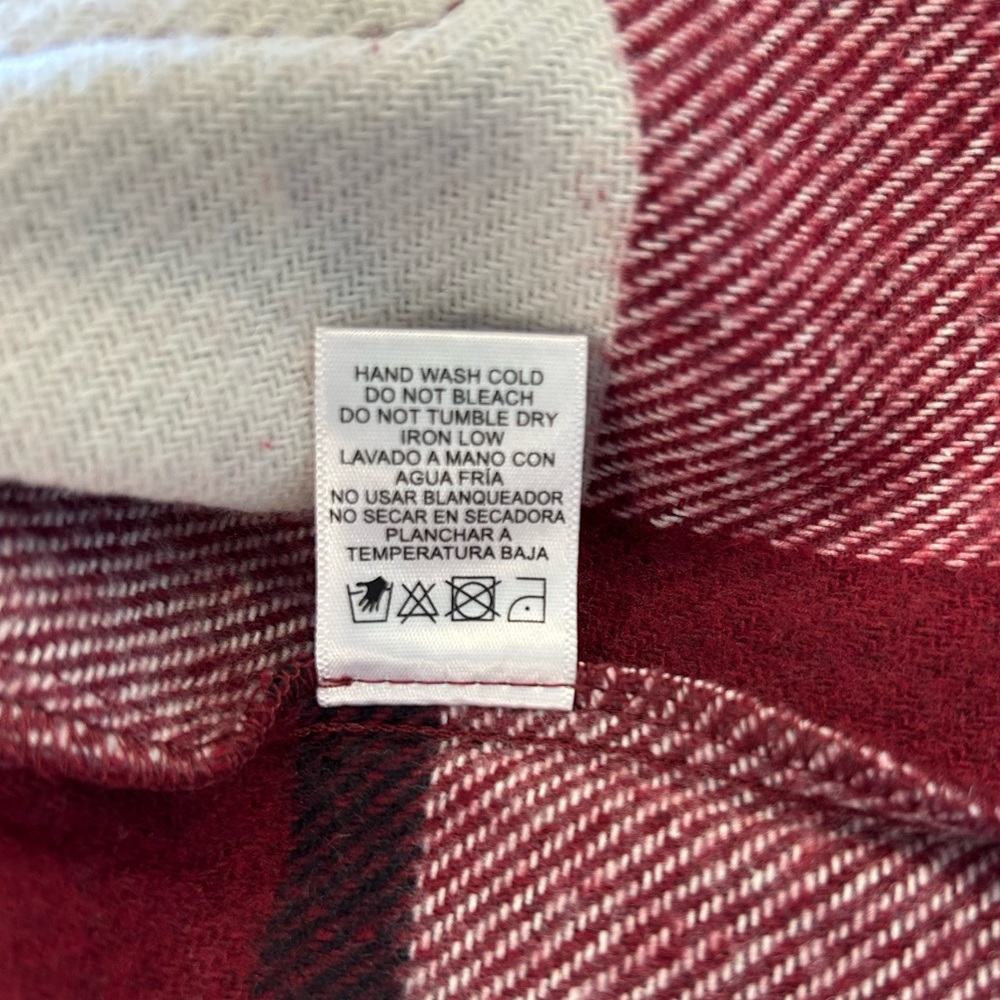 🆕 Cropped Shacket - Burgundy & White Plaid - Size Small - Picture 10 of 10